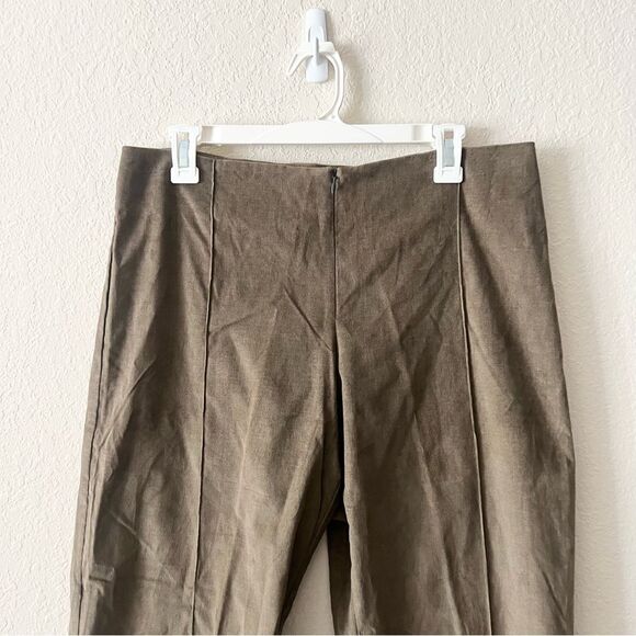 Soft Surroundings Corduroy Wide Leg Pants Size L Front Zip High Rise - Picture 2 of 7